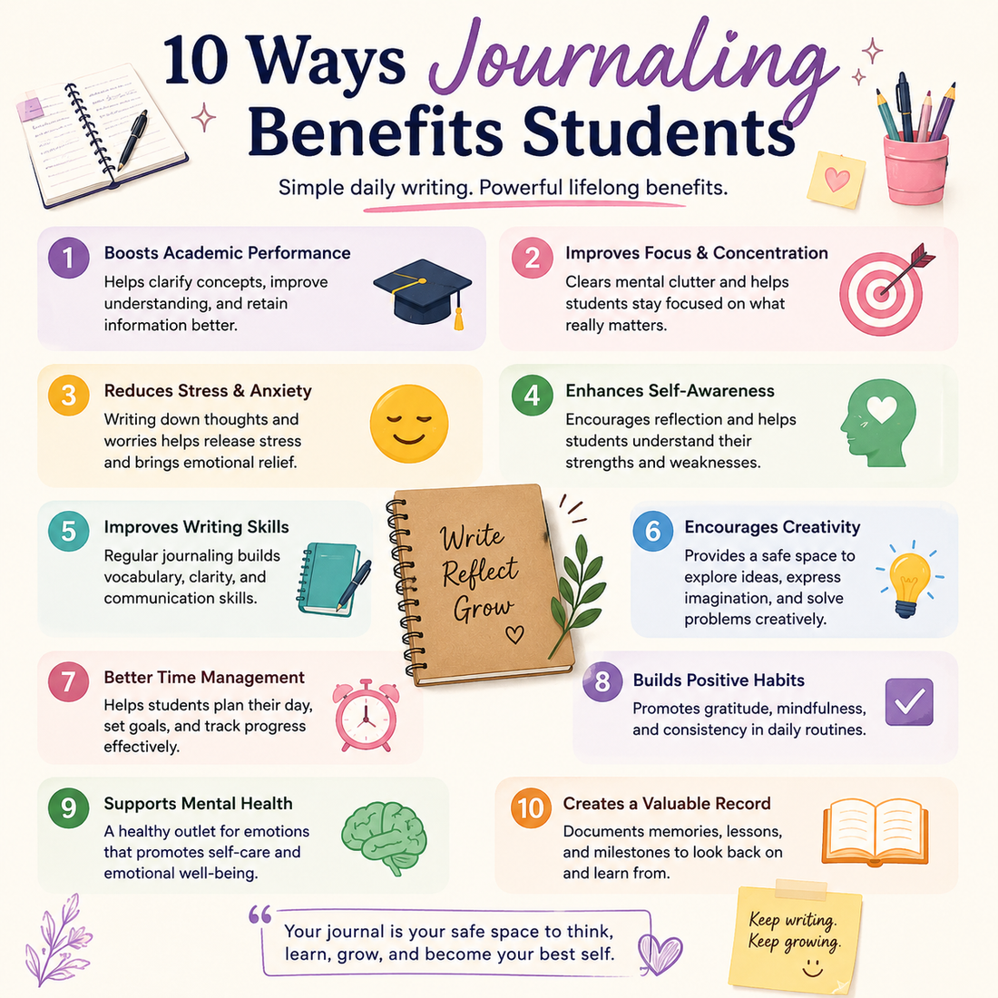 10 Ways Journaling Benefits Students